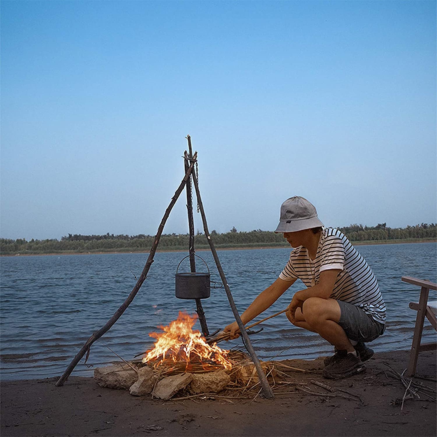 Outdoor Camp Tripod Cooking Accessories Set