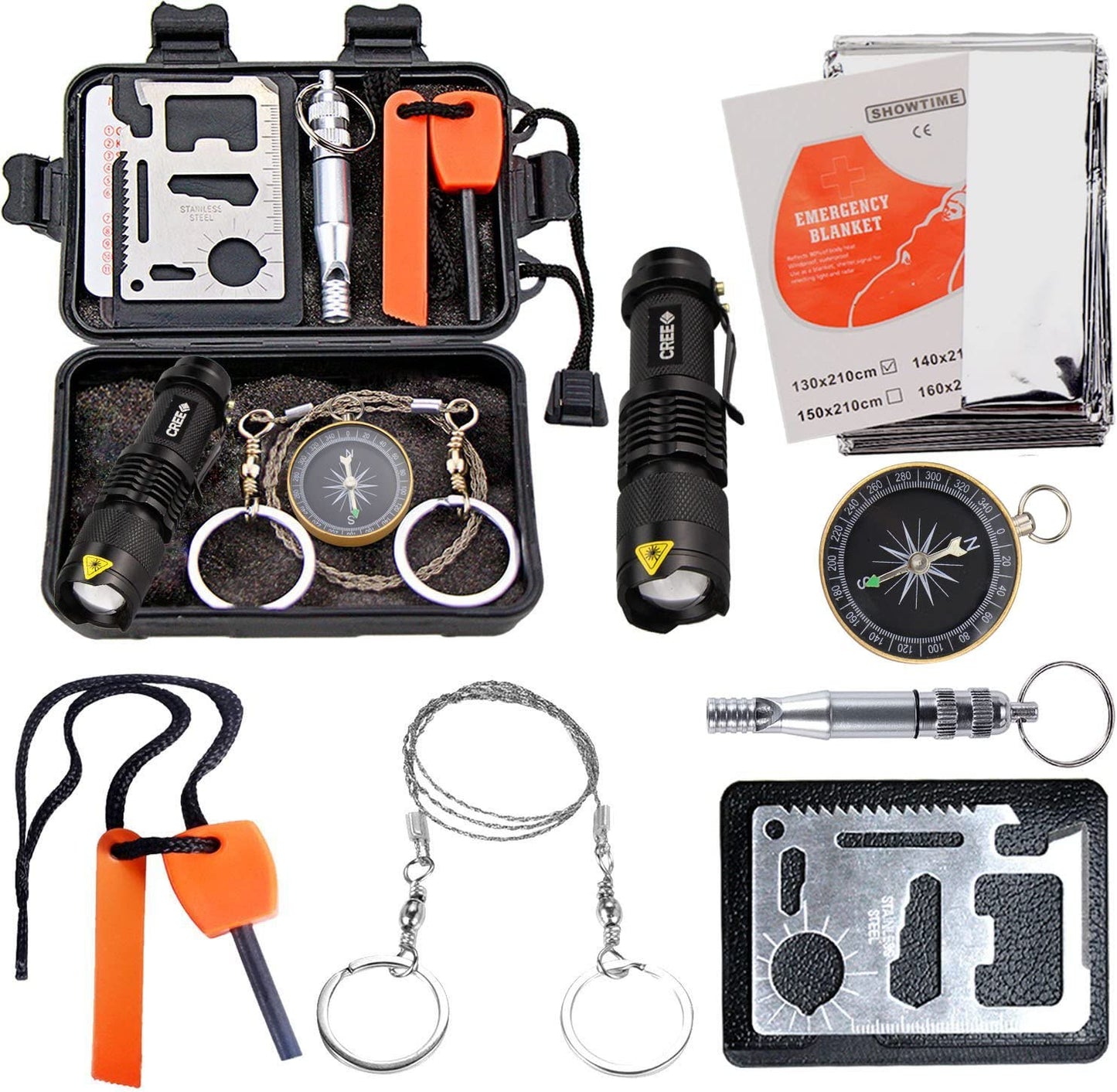 Survival Kit Outdoor Emergency Gear Kit for Camping Hiking Travelling or Adventures