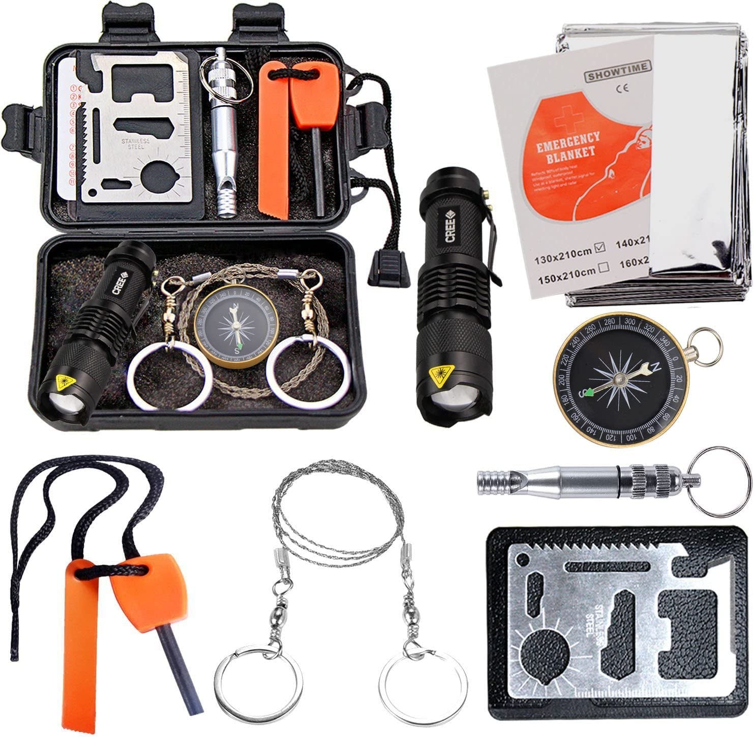 Survival Kit Outdoor Emergency Gear Kit for Camping Hiking Travelling or Adventures