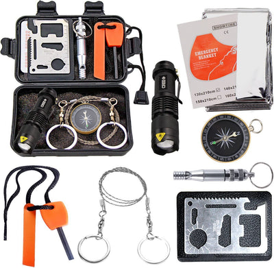 Survival Kit Outdoor Emergency Gear Kit for Camping Hiking Travelling or Adventures
