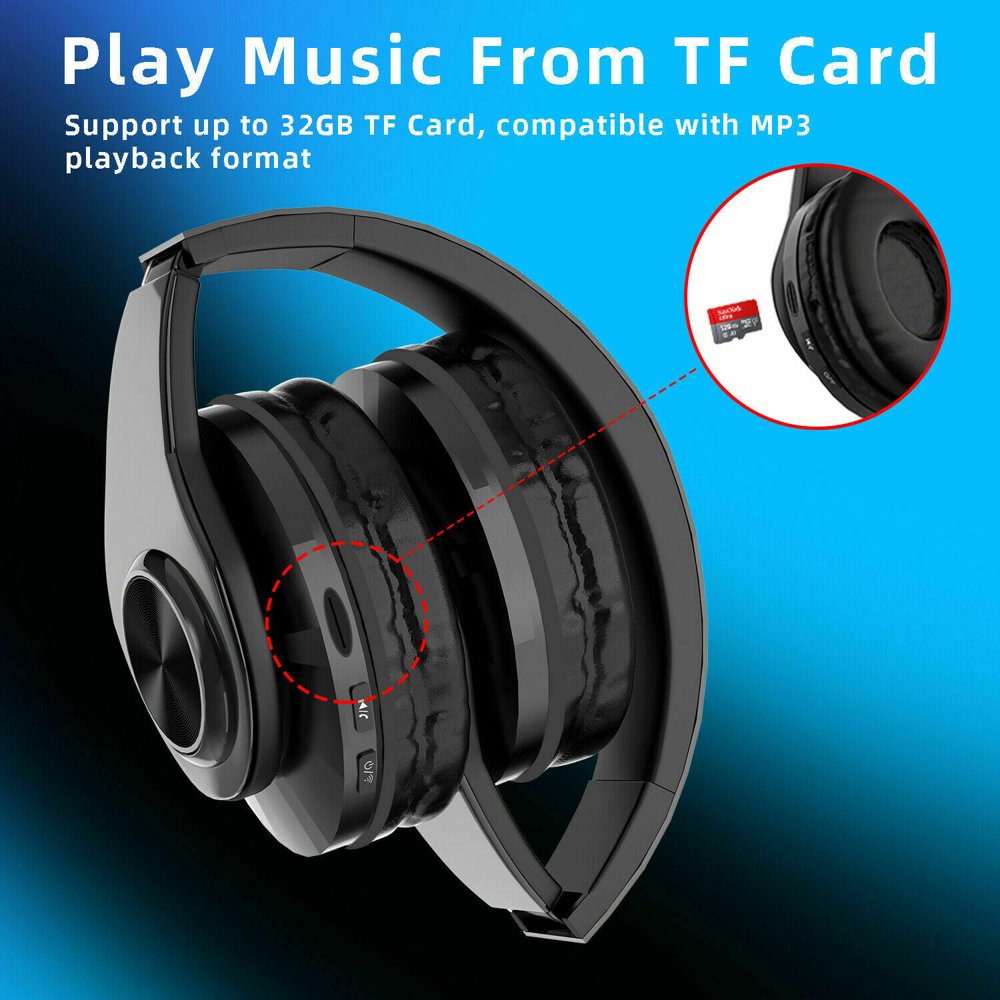 Rechargeable Wireless Headphones, Super Bass Bluetooth Foldable