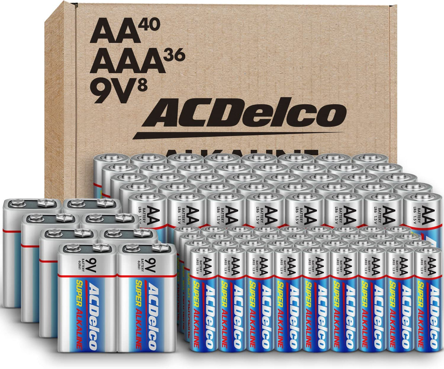 200-Count AA and AAACombo Pack Super Alkaline Batteries, 100-Count Each, 10-Year Shelf Life, Recloseable Packaging