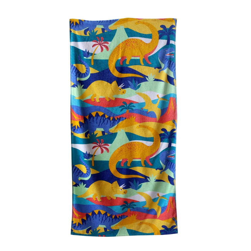 Velour Beach Towel, Midistripe, Blue, 28X60