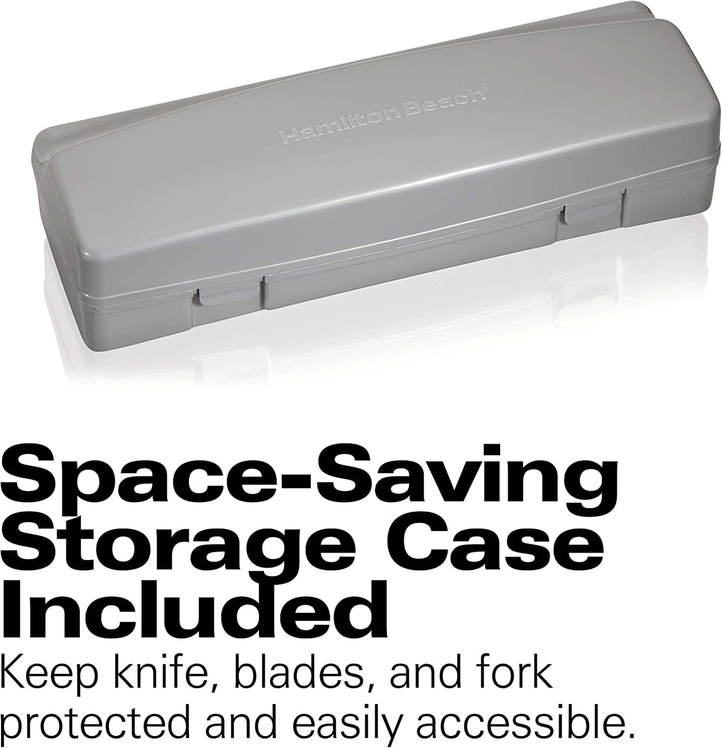 Hamilton Beach Electric Knife for Carving Meats, Poultry, Bread, Crafting Foam & More, Storage Case & Serving Fork Included, White