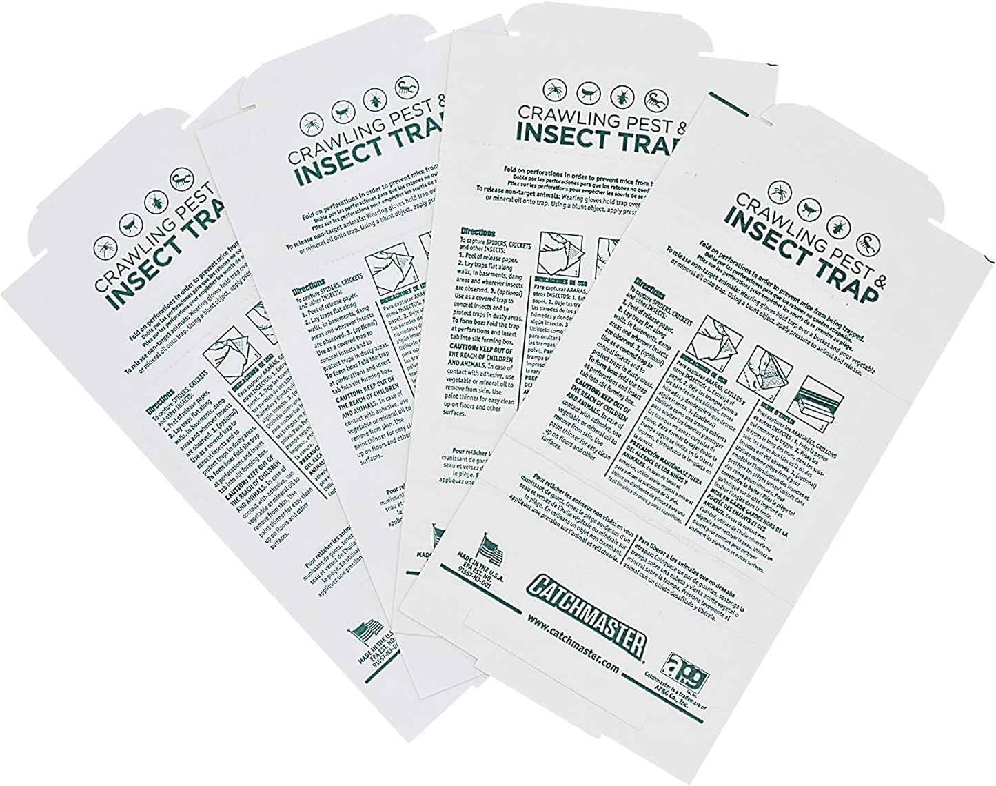 4 Professional Strength Catchmaster Spider & Insect Glue Trap