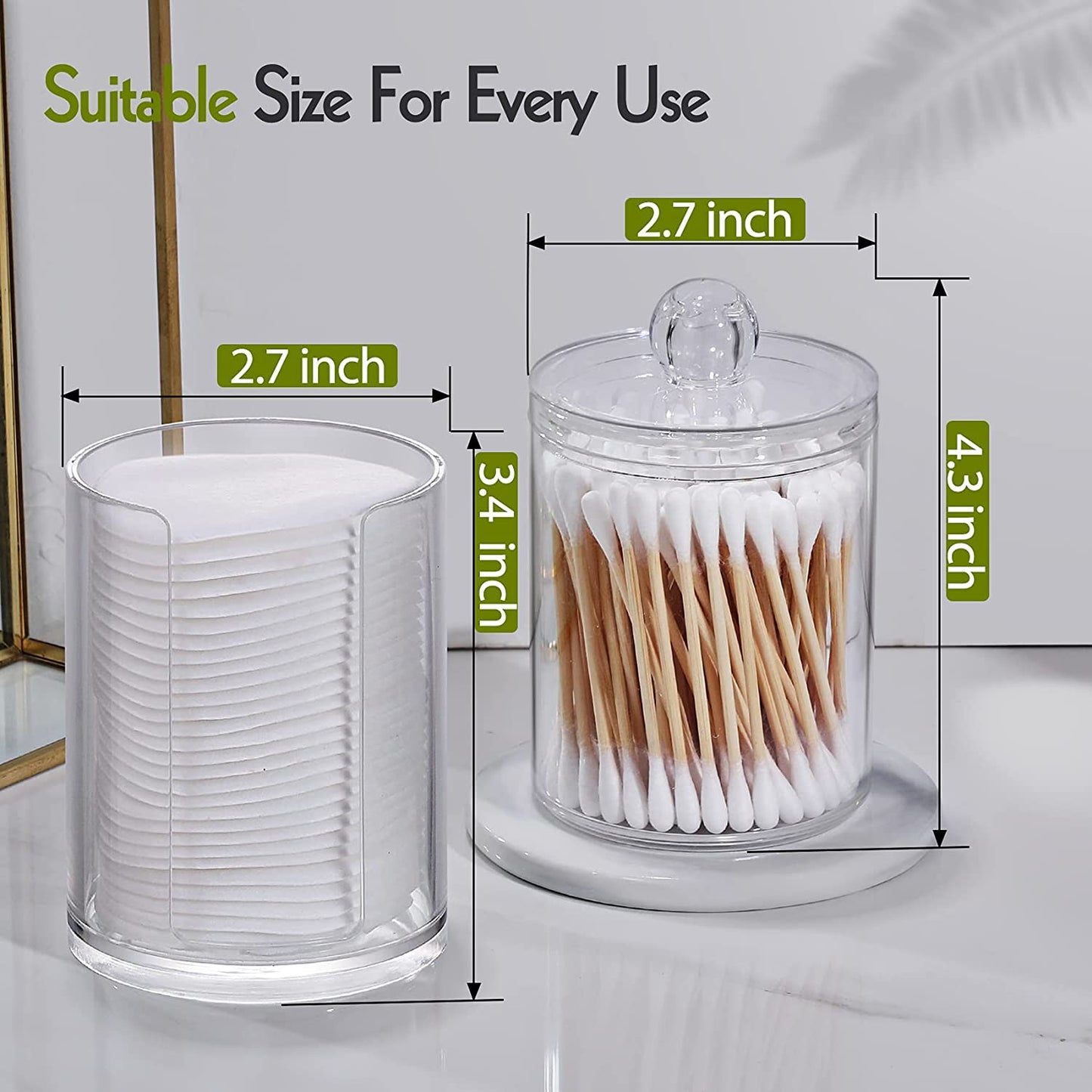 4 Pcs Bathroom Canister Storage Organization