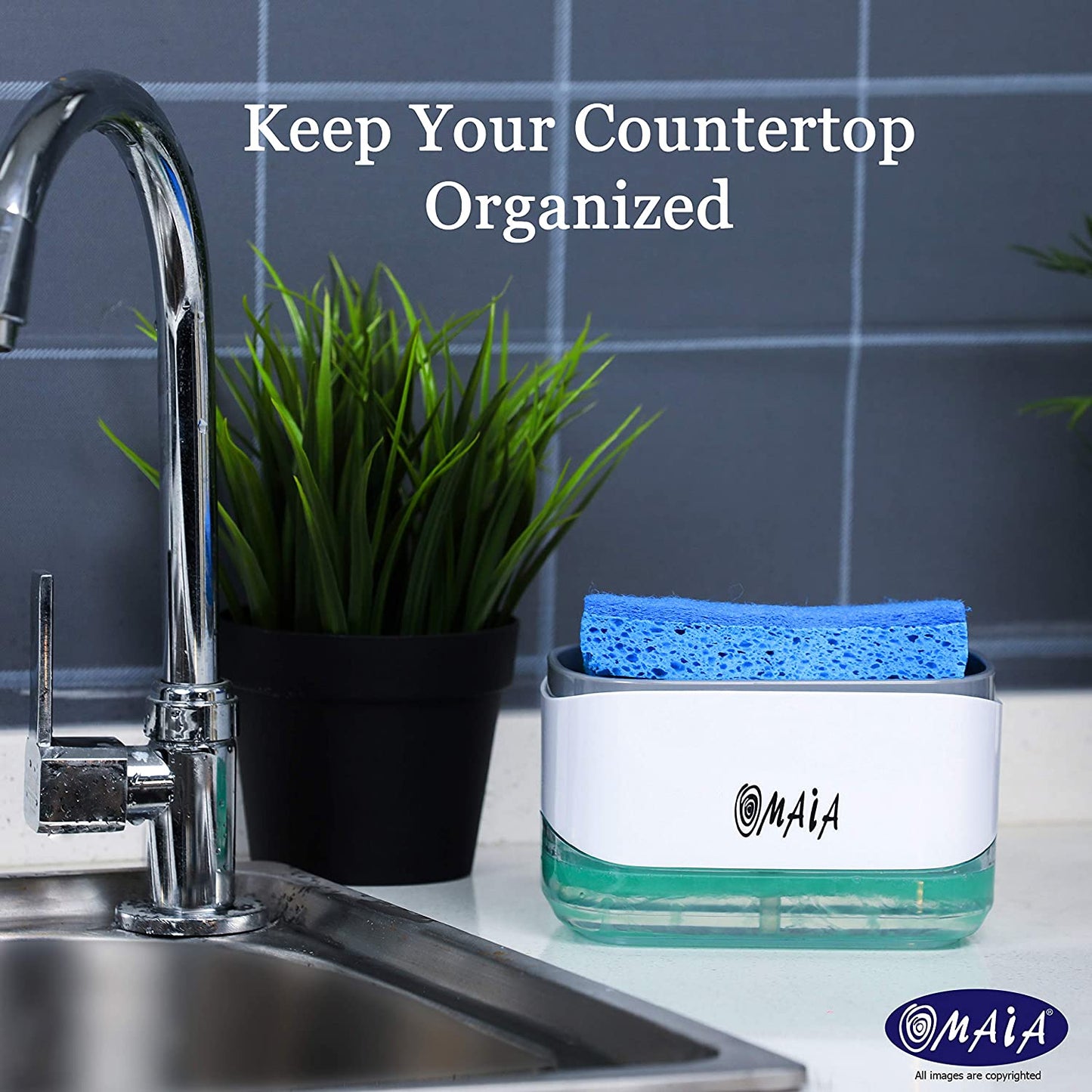 2-in-1 Kitchen Soap Dispenser with Sponge Holder