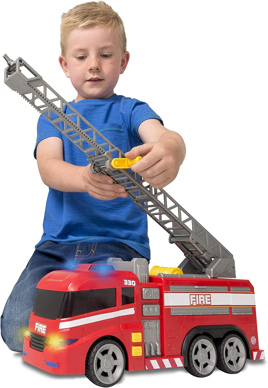 Large Fire Engine | Fire Truck with Realistic Lights and Sounds | Kids' Play Figures and Vehicles Toy Car Set | for Ages 3 and Over