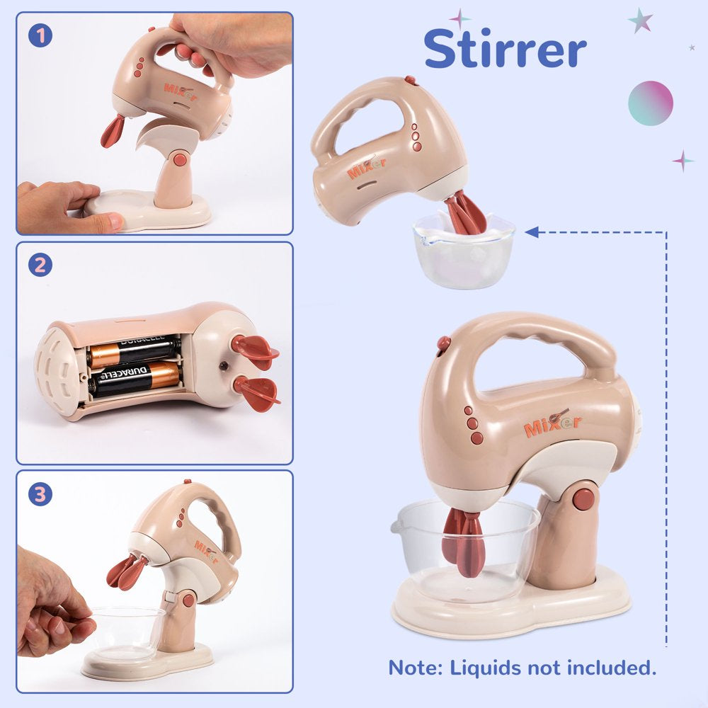 Play Kitchen Set, 3Pcs Kids Play Kitchen with Oven, Toaster and Stirrer, Toy Kitchen Appliance for Toddlers Girls Boys Gift