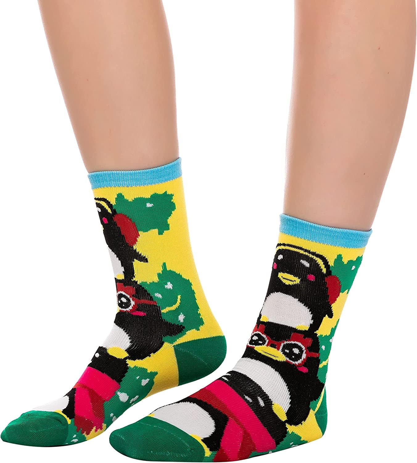 12 Pairs Christmas Cute Socks, Holiday Warm Soft Cotton Socks