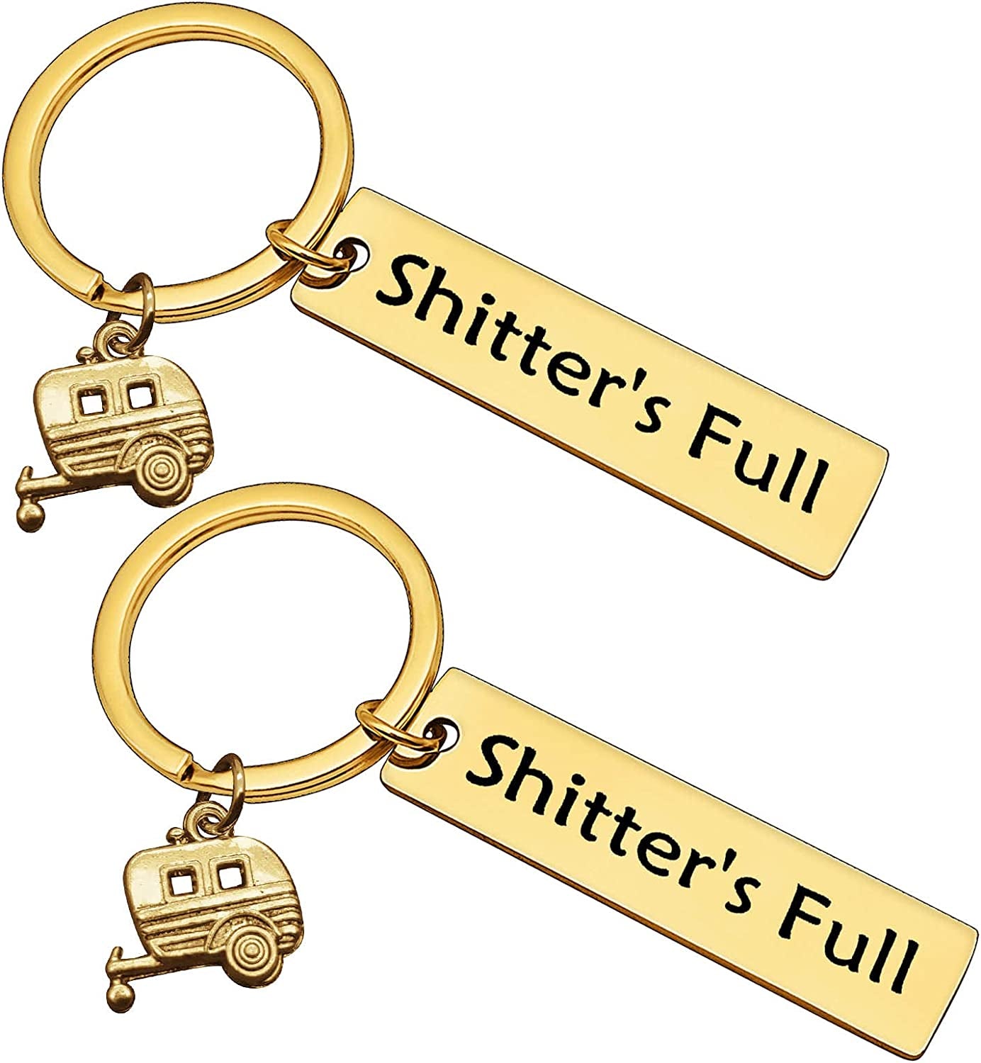 2pcs Happy Camper RV Keychain Camping Gifts for Men Women Camper Trailer