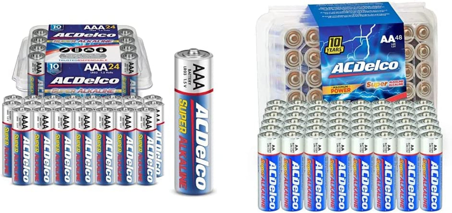 200-Count AA and AAACombo Pack Super Alkaline Batteries, 100-Count Each, 10-Year Shelf Life, Recloseable Packaging