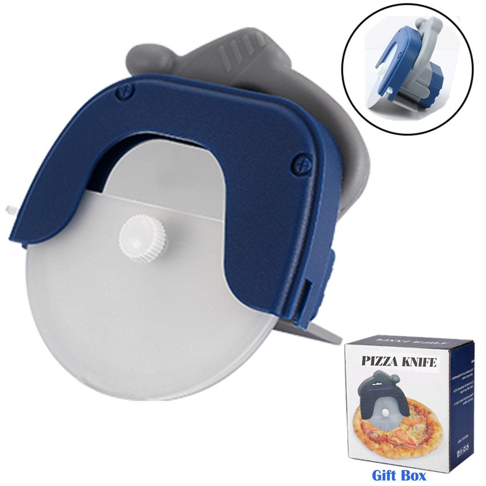 Pizza Cutter Wheel - Detachable Slicer W/Protective Blade Guard & Ergonomic Handle - Super Sharp and Dishwasher Safe Kitchen Gadget(Blue)