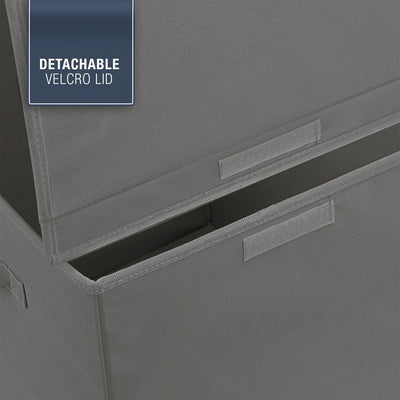 Large Toy Chest with Flip-Top Lid, Kids Collapsible Toy Box Storage, Playroom Closet Organization (Gray)