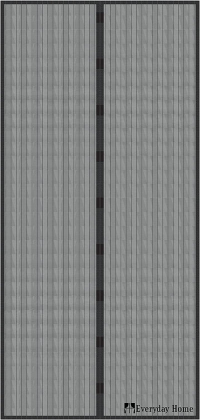 Heavy Duty Mesh Curtain Magnetic Screen Door, Black