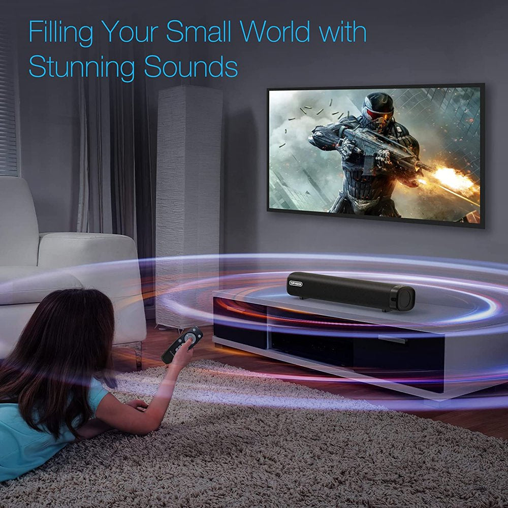 Subwoofer Sound Bar for TV, Wired & Wireless Bluetooth 5.0 3D Surround Speakers with Remote Control