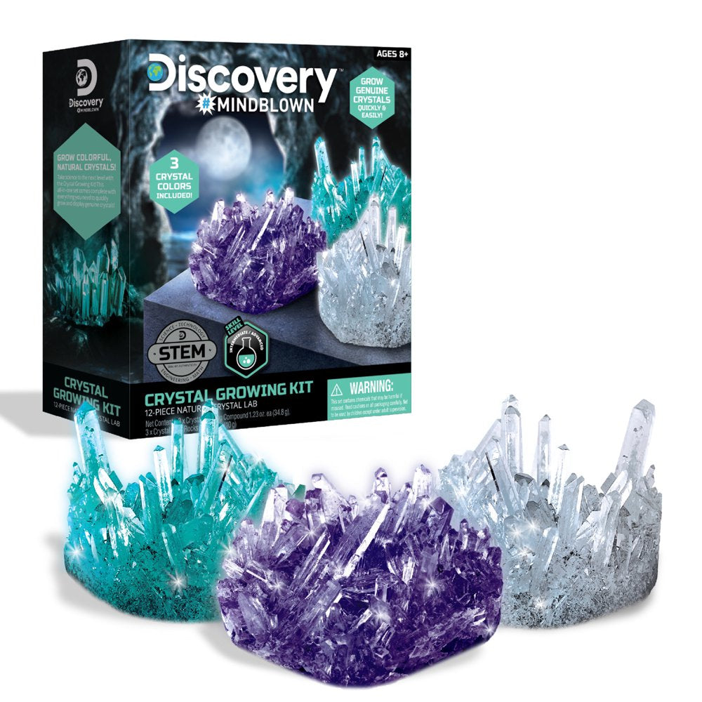 12-Piece Natural Crystal Growing Science Kit, for Kids & Teens