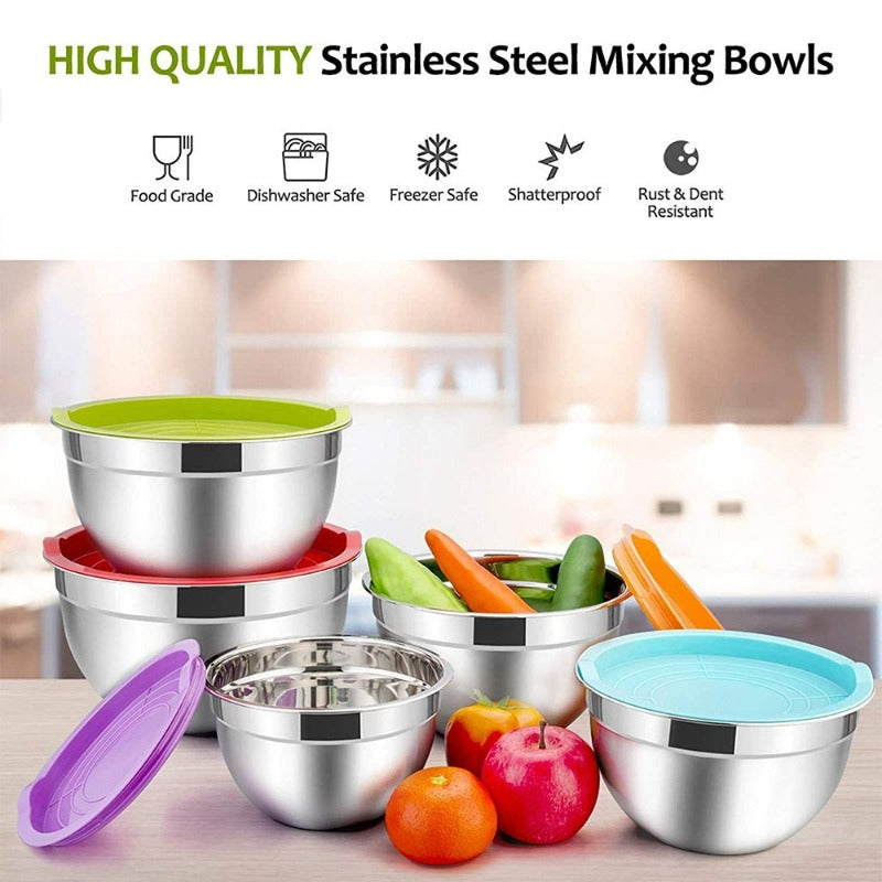 Set of 5 Mixing Bowls with Lids