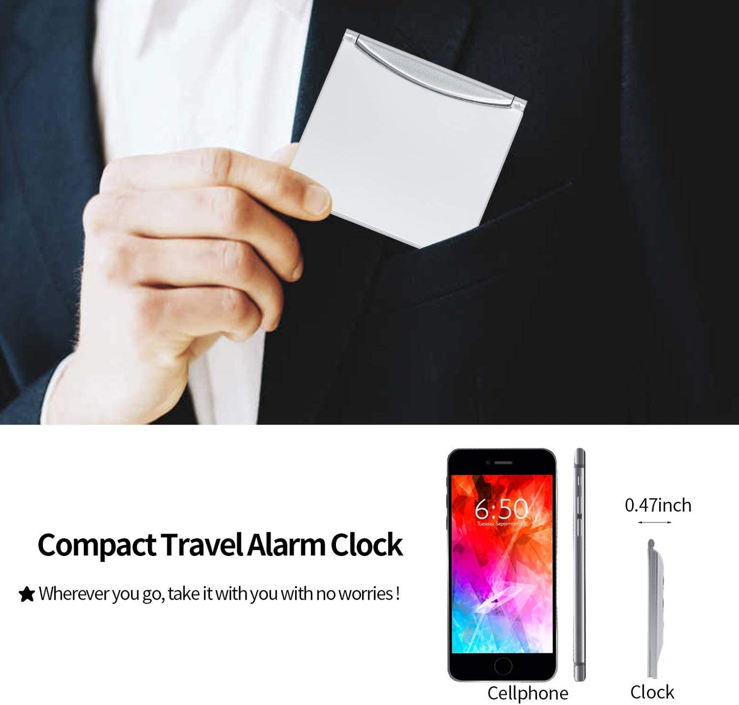 Digital Travel Alarm Clock Battery Operated