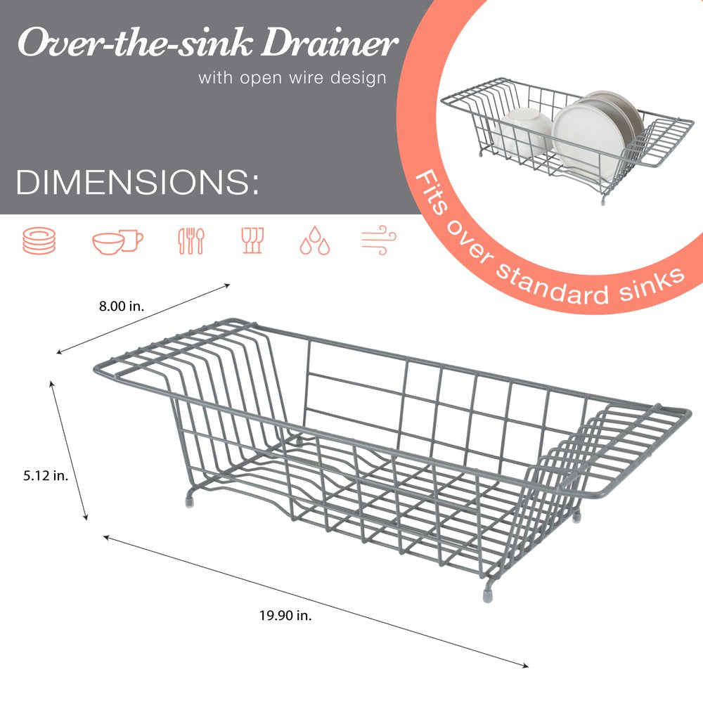 Kitchen Details over the Sink Dish Rack in Grey