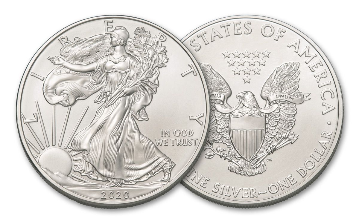 Silver 2020 American Eagle 1 oz. Fine Silver .999 US Mint Silver Eagle 1oz $1 Coin