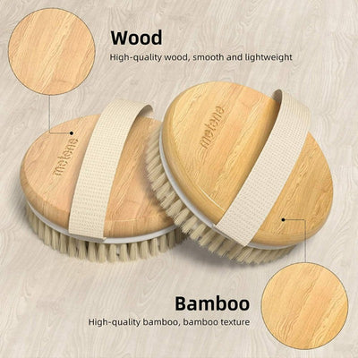 2 Pack Shower Body Brush, Exfoliating Bath Scrub Brush with Massage Nodes for Wet or Dry Brushing