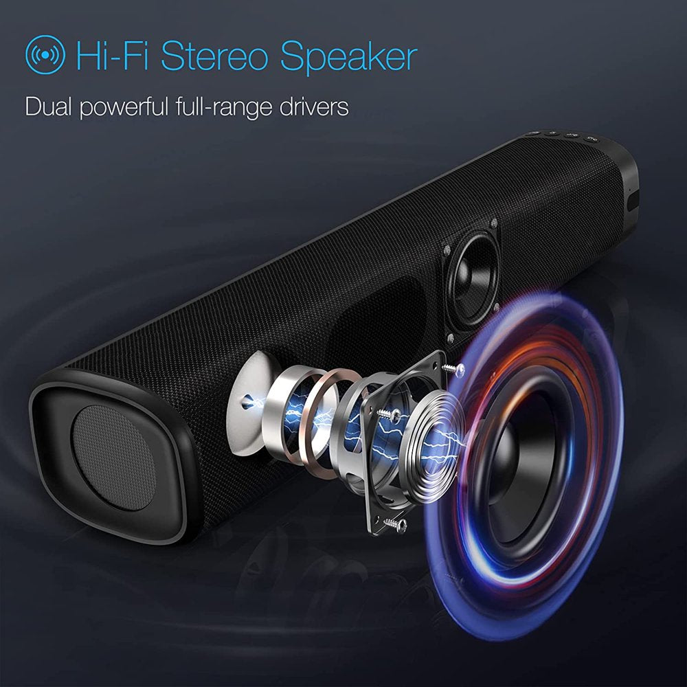 Subwoofer Sound Bar for TV, Wired & Wireless Bluetooth 5.0 3D Surround Speakers with Remote Control