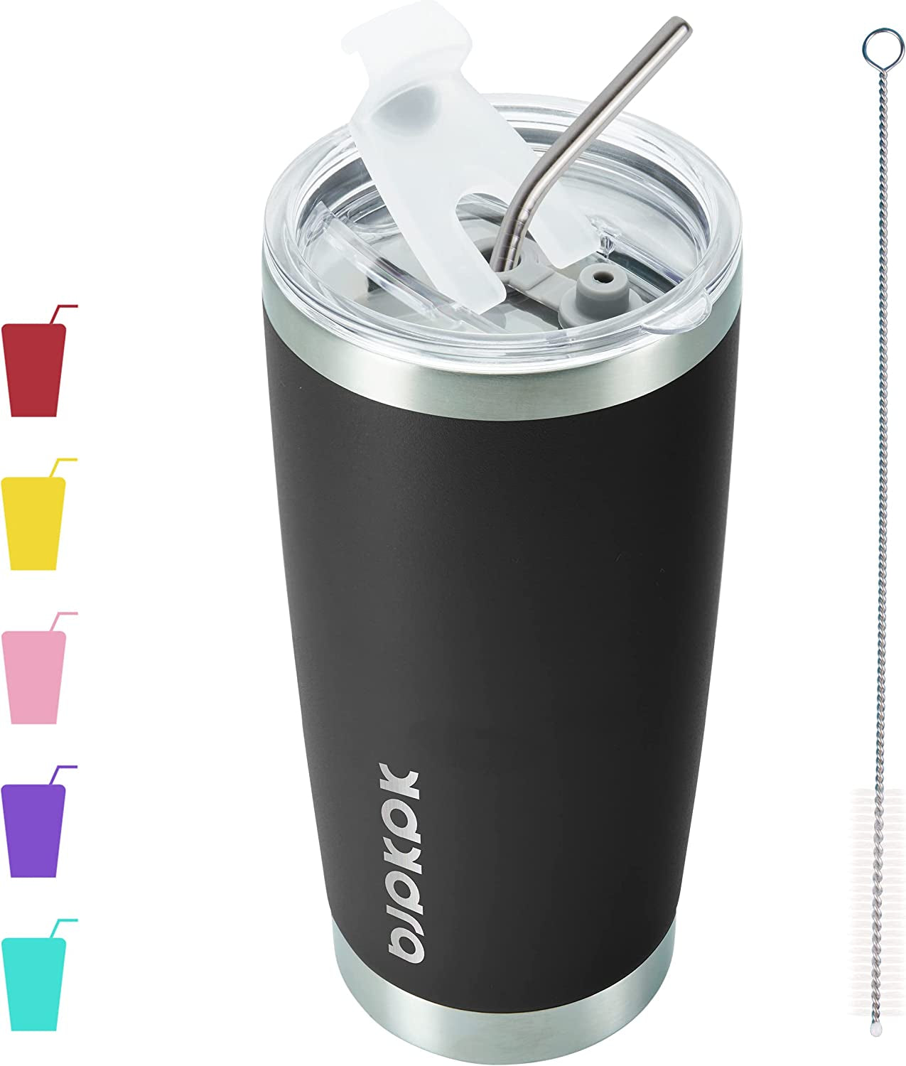20 oz Insulated Tumblers With Lid And Straw Stainless Steel Coffee Tumbler Cup,Green