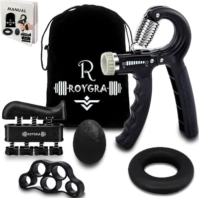 Grip Strength Trainer, Forearm Workout, Hand & Finger Exerciser - 5 Pack