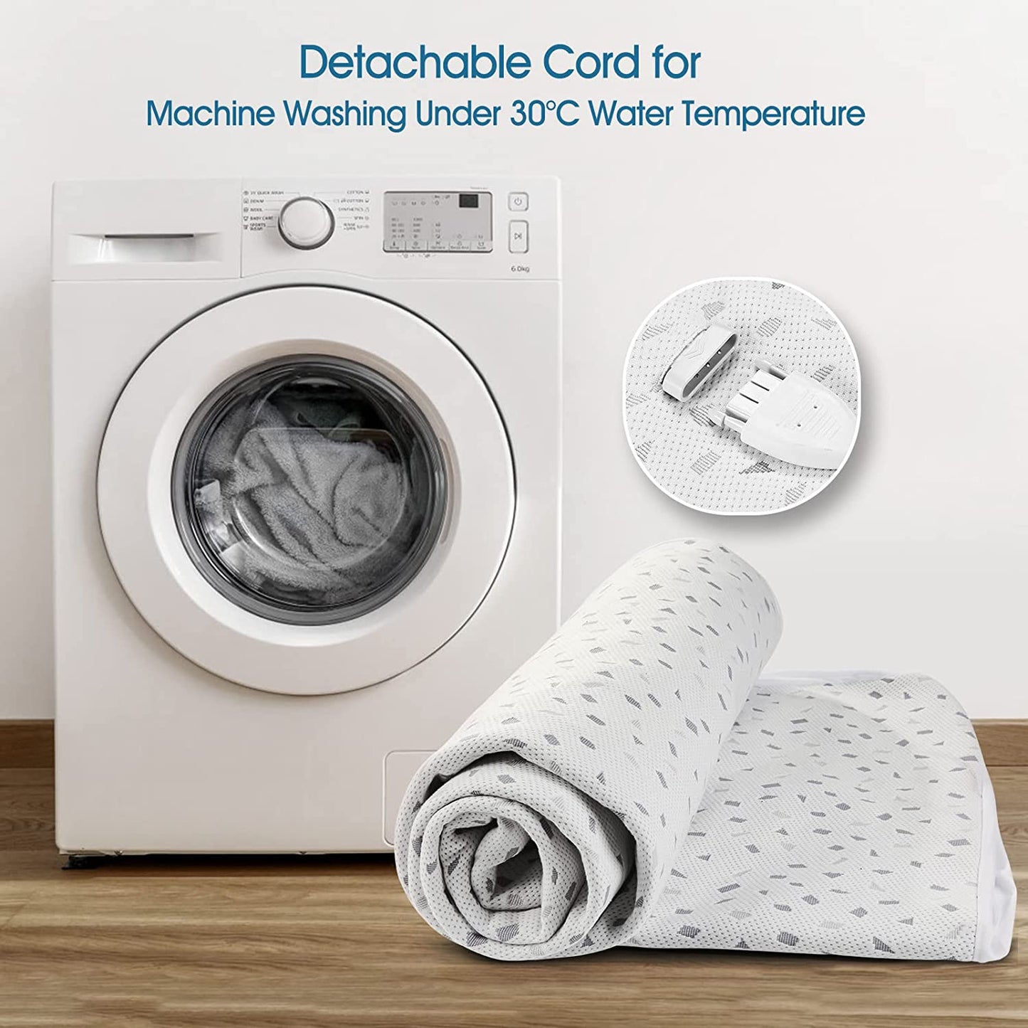 Heated Mattress Pad Queen Size 60"X80", Electric Underblanket Mattress Cover Bed Warmer Fit up to 15" Deep Pocket, Dual Control with 4 Heat Settings, Auto off & Fast Heating & Machine Washable