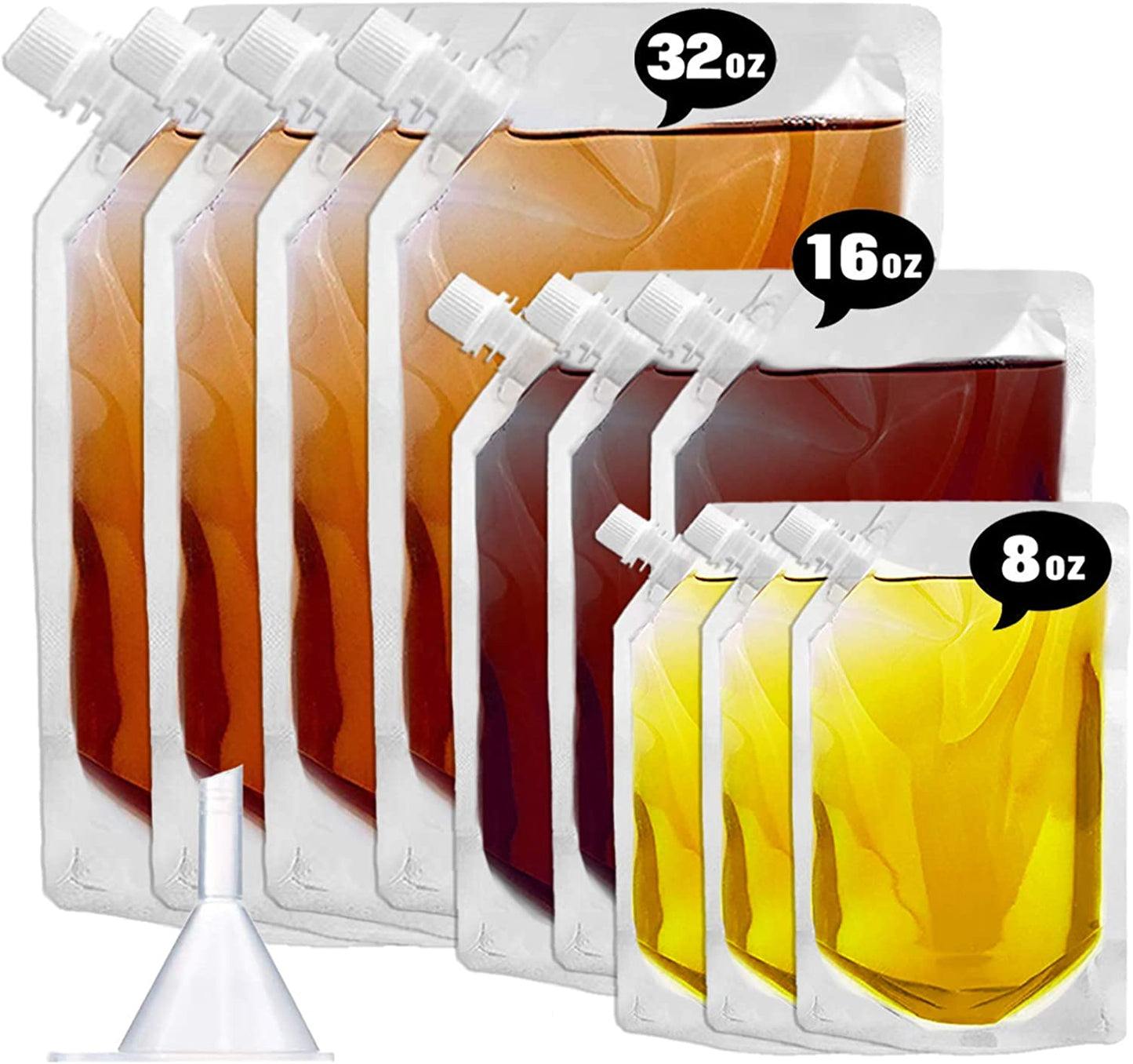 Flasks Set for Liquor Cruise Kit for Travel Outdoor Sports, Concerts, Events(8oz X 10)