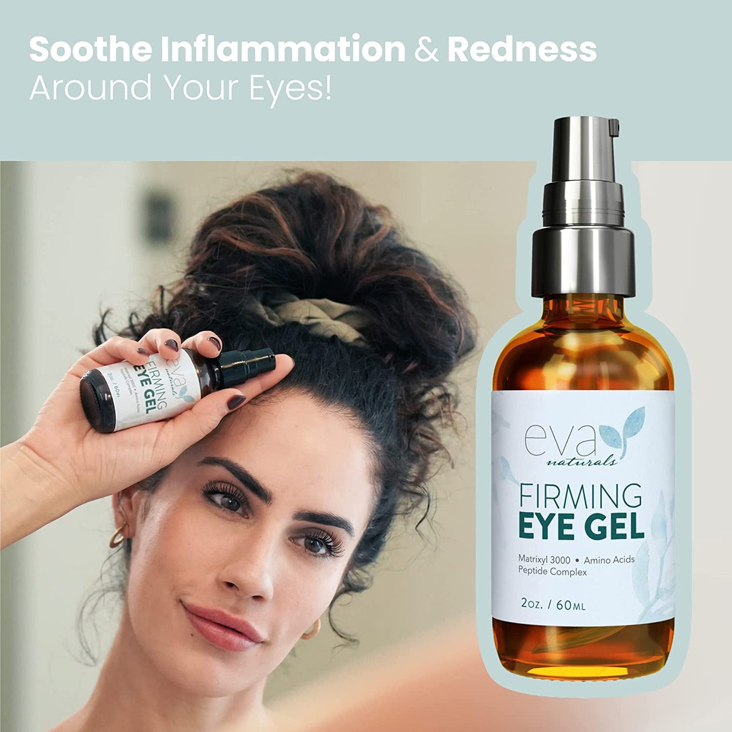 Anti-Aging Eye Gel - Luxurious Hydrating Under Eye Cream For Dark Circles and Puffiness, Bags, Crows Feet, Wrinkles - With Hyaluronic Acid & Skin-Firming Peptides Eye Serum (2 oz.)