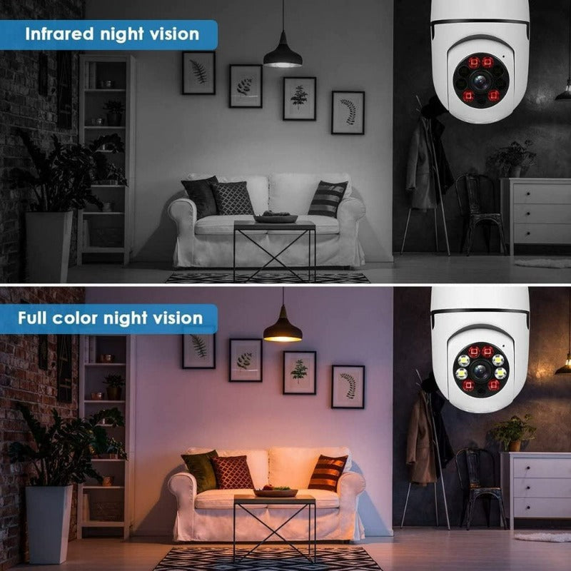 2 Pack Light Bulb Security Camera 1080P, 2.4Ghz Wifi, 360 Surveillance Camera