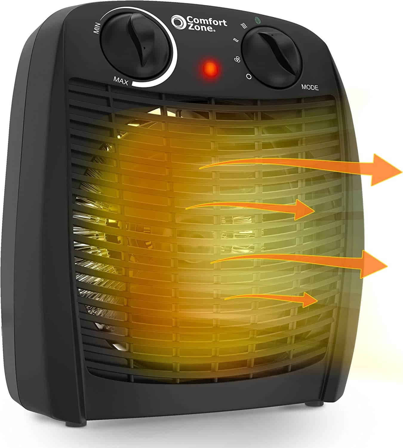 Comfort Zone CZ45E Personal Heater, 1500W with Adjustable Thermostat , Energy Saving, with Overheat Safety Sensors and Tip-Over Switch