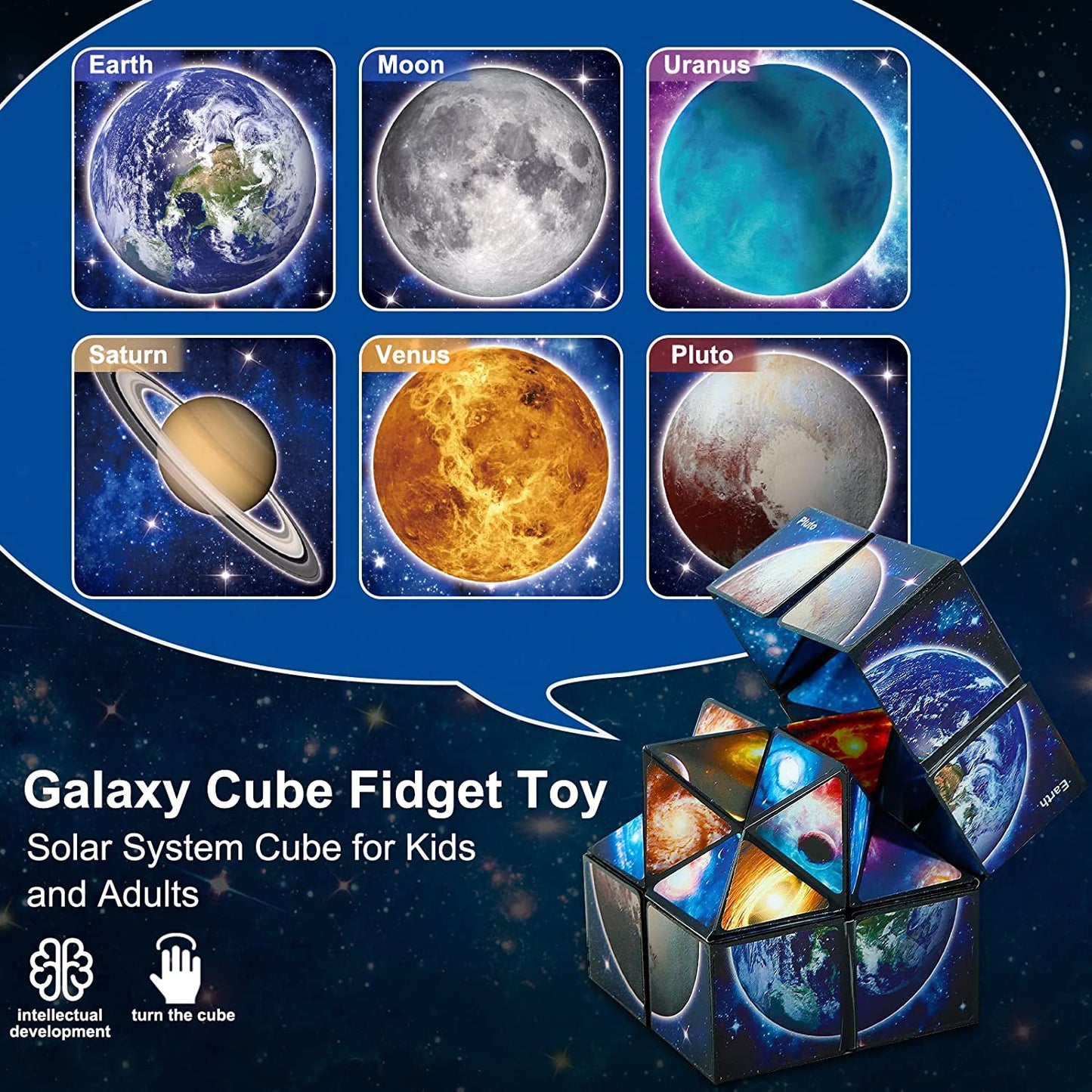 Star Cube Magic Cube 2 in 1 Set, Yoshimoto Cube Infinity Magic 3D Puzzle Cubes for Kids and Adults