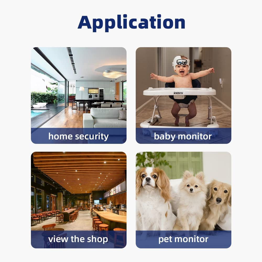 Sinliton Indoor/Home Monitor Pan-Tilt 360° View Security Cameras, 1080P Baby Monitor, 2.4G WiFi pet Camera, Motion Detection Alarm, 2 Way Audio, SD/Cloud Storage