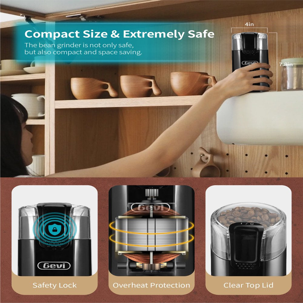 Electric Coffee Grinder with Stainless Steel Blades, New Condition