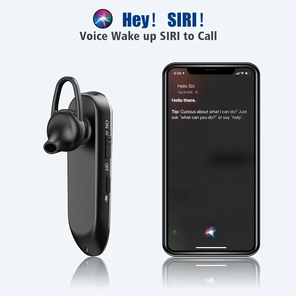 Bluetooth Headset W/Mic Wireless Earpiece In-Ear Business Earbuds for IOS Android Cellphone