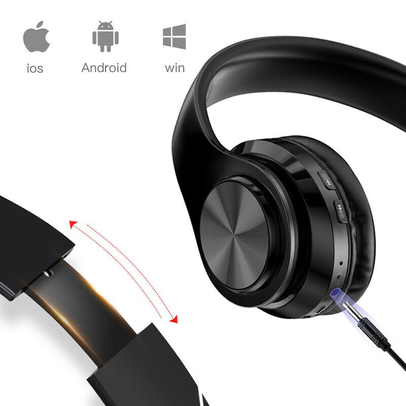 Rechargeable Wireless Headphones, Super Bass Bluetooth Foldable