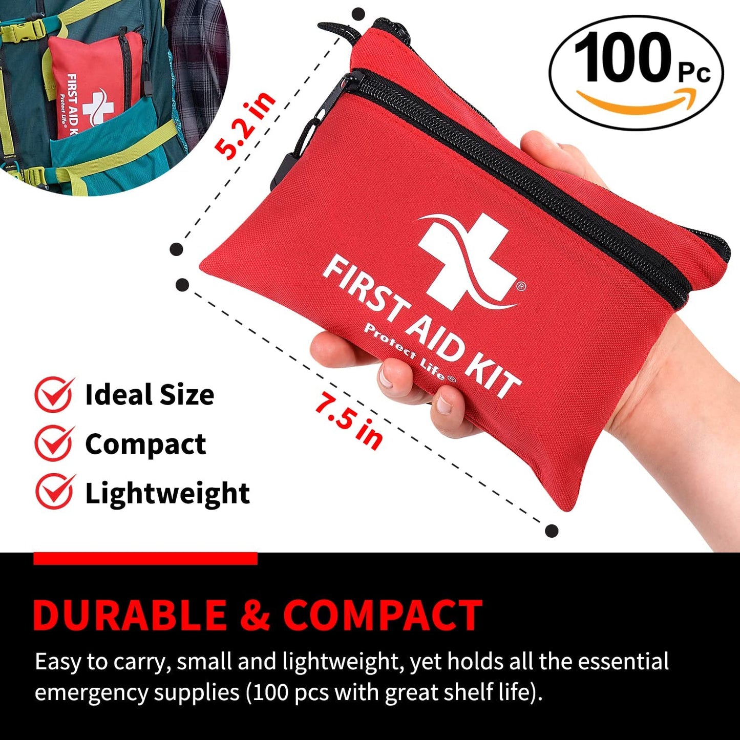 First Aid Kit for Home/Businesses - Emergency Kit/Travel First Aid Kit for Car. Small, Mini First Aid Kit Bag Survival/Medical kit. Hiking First aid kit Camping/Backpacking med kit