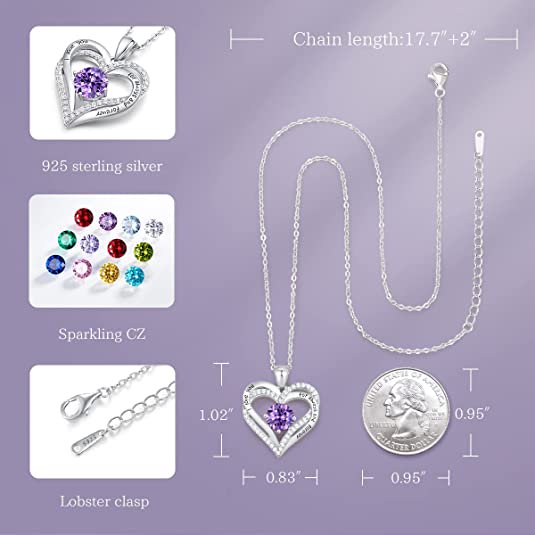 Sterling Silver Necklace with Birthstone