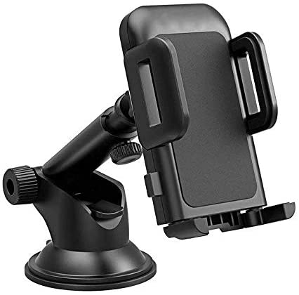 Car Cell Phone Mount Stand Holder Cradle Dashboard Windshield Washable Sticky Gel Pad 360 Rotation Three-Side Grips Universal (Dashboard Mount)