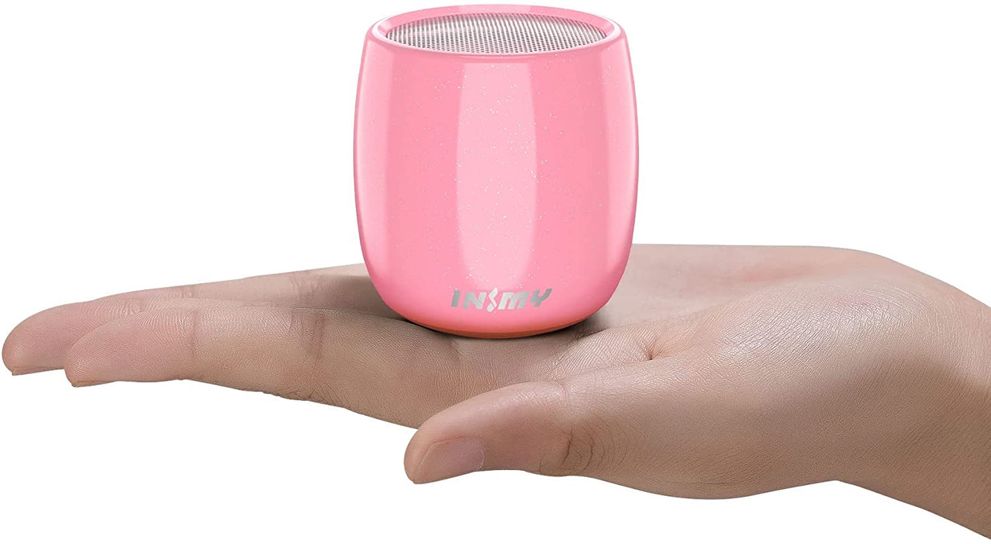 Small Bluetooth Speaker, Mini Portable Wireless Speaker, Punchy Bass Rich Audio Stereo Pairing, Handheld Pocket Size 10H Playtime Built in Mic for Hiking Biking Gift Laptop Tablet (Red)