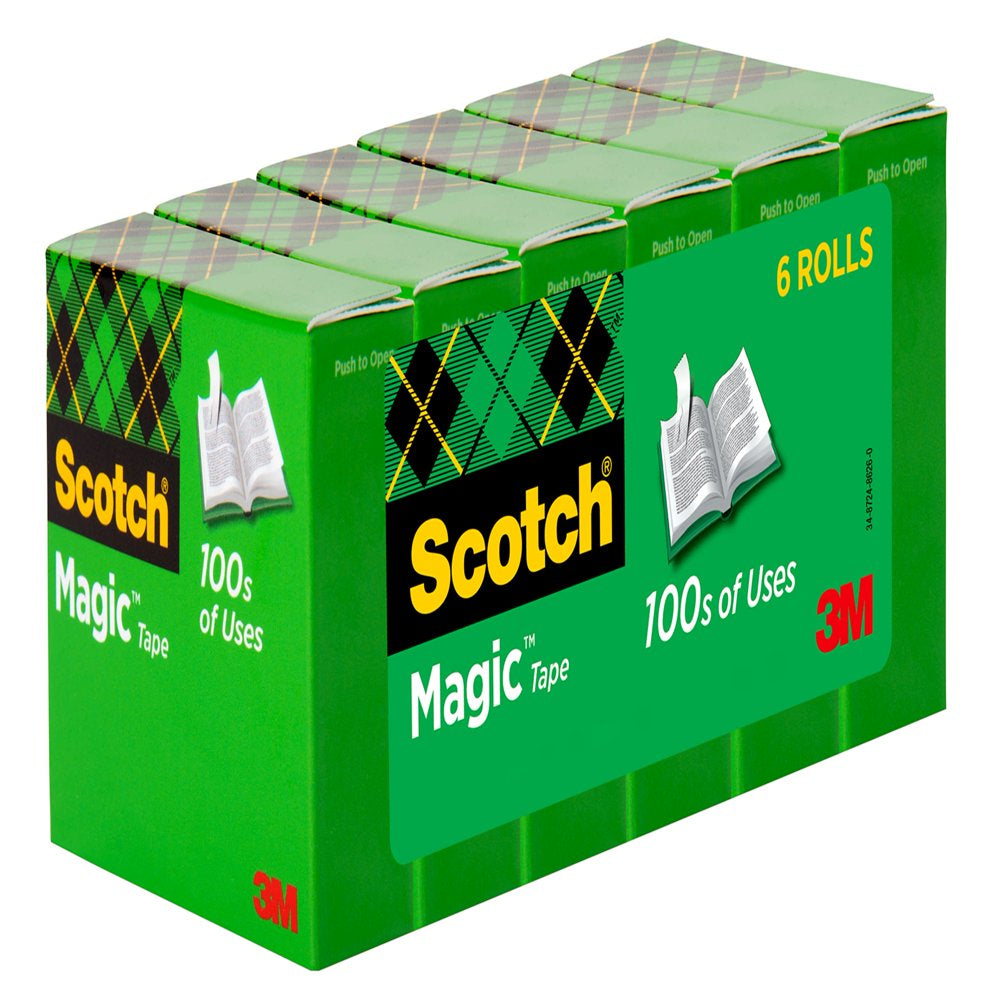 Scotch Magic Tape Refill, 3/4 in X 800 In, 6 Count