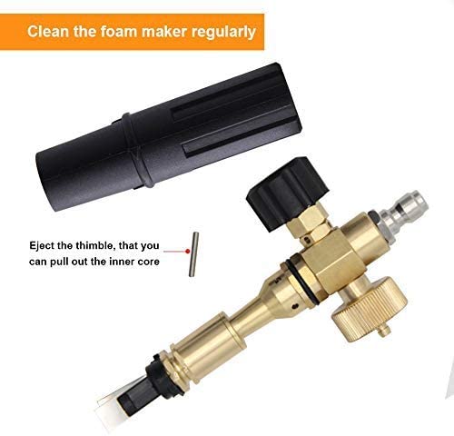 Twinkle Star Foam Cannon 1 L Bottle Snow Foam Lance with 1/4" Quick Connector, 5 Nozzle Tips for Pressure Washer