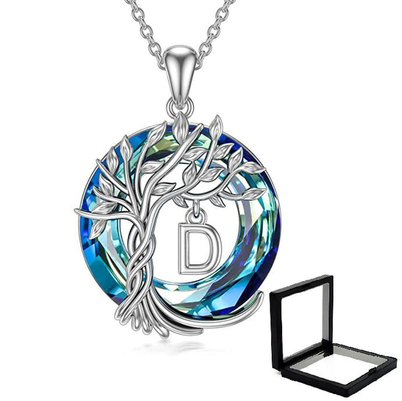 Tree of Life Necklace for Women with Initial Letter