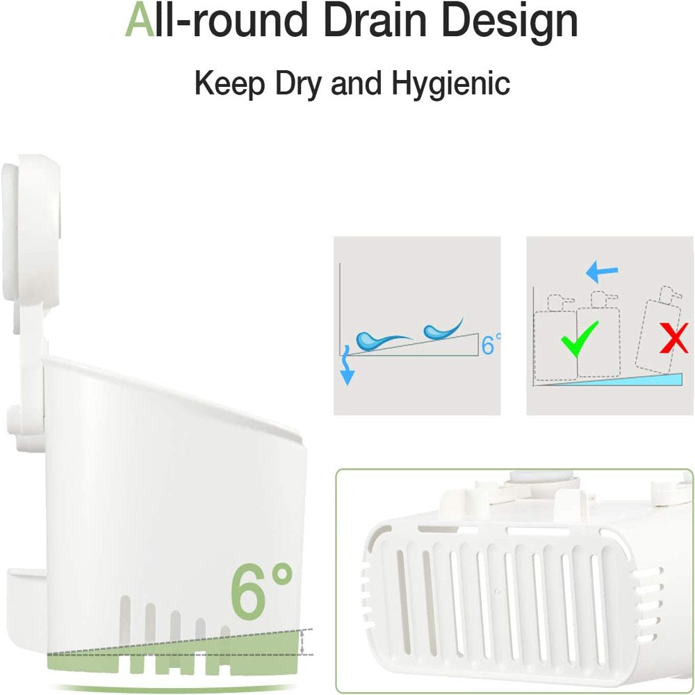 Shower Caddy, Waterproof Shower Caddy Suction Cup No-Drilling Removable Shower Shelf Powerful Heavy Duty Hold up to 22Lbs