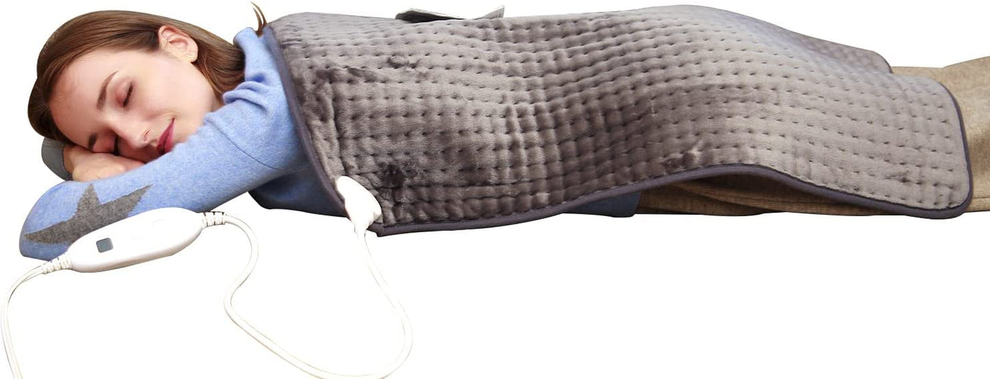 XXXL 17''X33'' King Size Heating Pad with Fast-Heating Technology&6 Temperature Settings, Flannel Electric Heating Pad/Pain Relief for Back/Neck/Shoulders/Abdomen/Legs