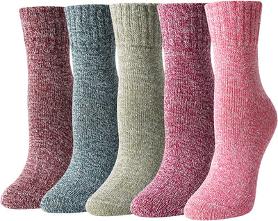 5 Pairs Winter Warm Crew Vintage Socks, Novelty Socks for Women & Girls