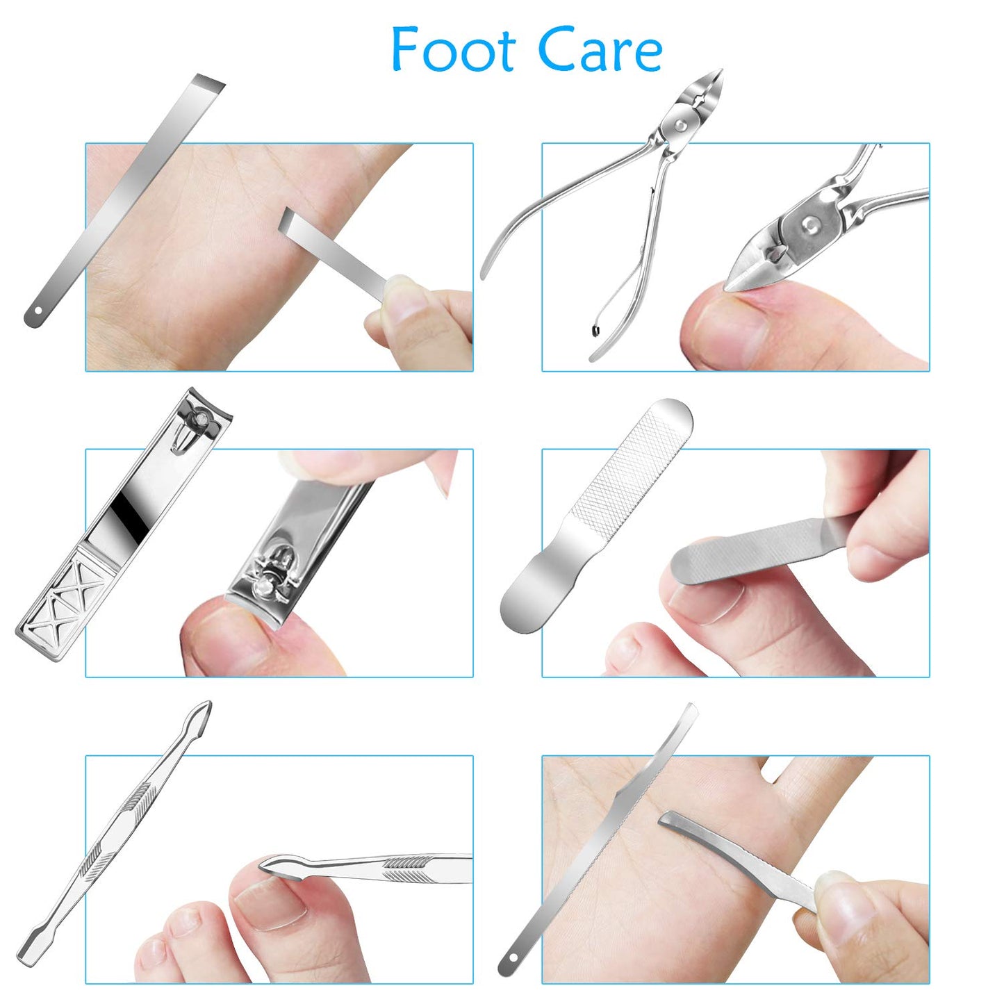 Deluxe 18 Pcs Stainless Steel Professional Manicure Pedicure Set - Nail Clippers Travel Hygiene Nail Cutter Care Set with Leather Case